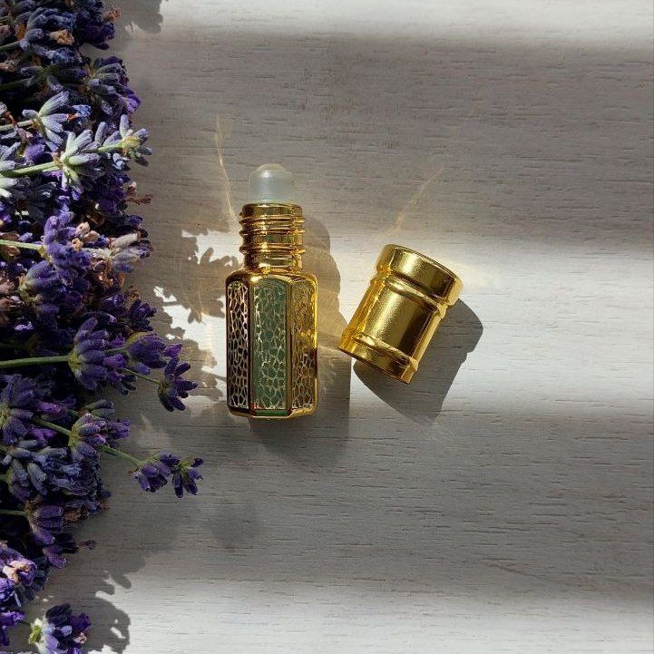 Natural lavender essential oil in a golden glass bottle with a ball "Lavander Gold", 5 ml 20104-lavander-gold photo