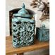 Rectangular openwork candle holder of blue-gray color with an ornament 11895-yekeramika photo 3