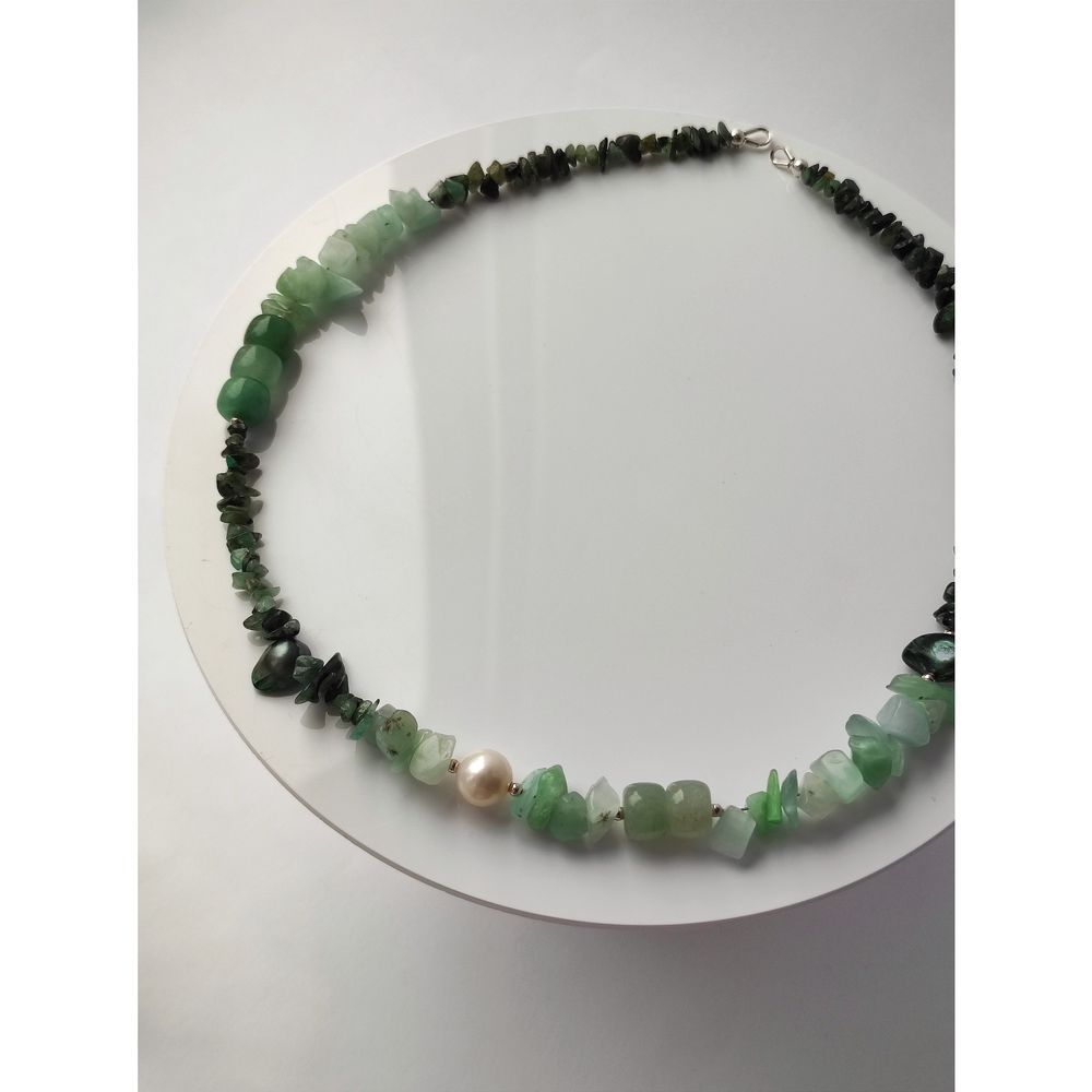 Aventurine and pearl necklace 20659-free-clasp-d-jewelry photo