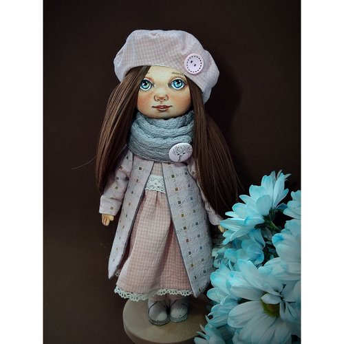 Textile interior doll Tetyanka, handmade toy, size 26x12 cm 11268-zoiashyshkovska photo