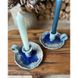 Ceramic candlestick with a light handle with a blue center and a blue border 17915-yekeramika photo 3