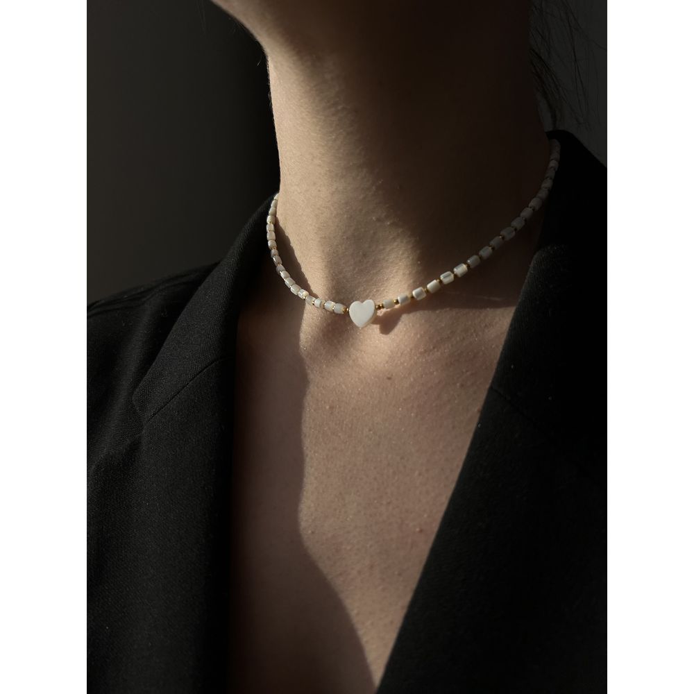 "Love" necklace and bracelet set with mother-of-pearl 20256-namusto-nadii photo