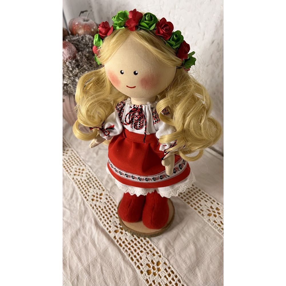 Текстильна інтер'єрна лялька Козачка, розмір 27x11 см 12543-lubava-toy фото