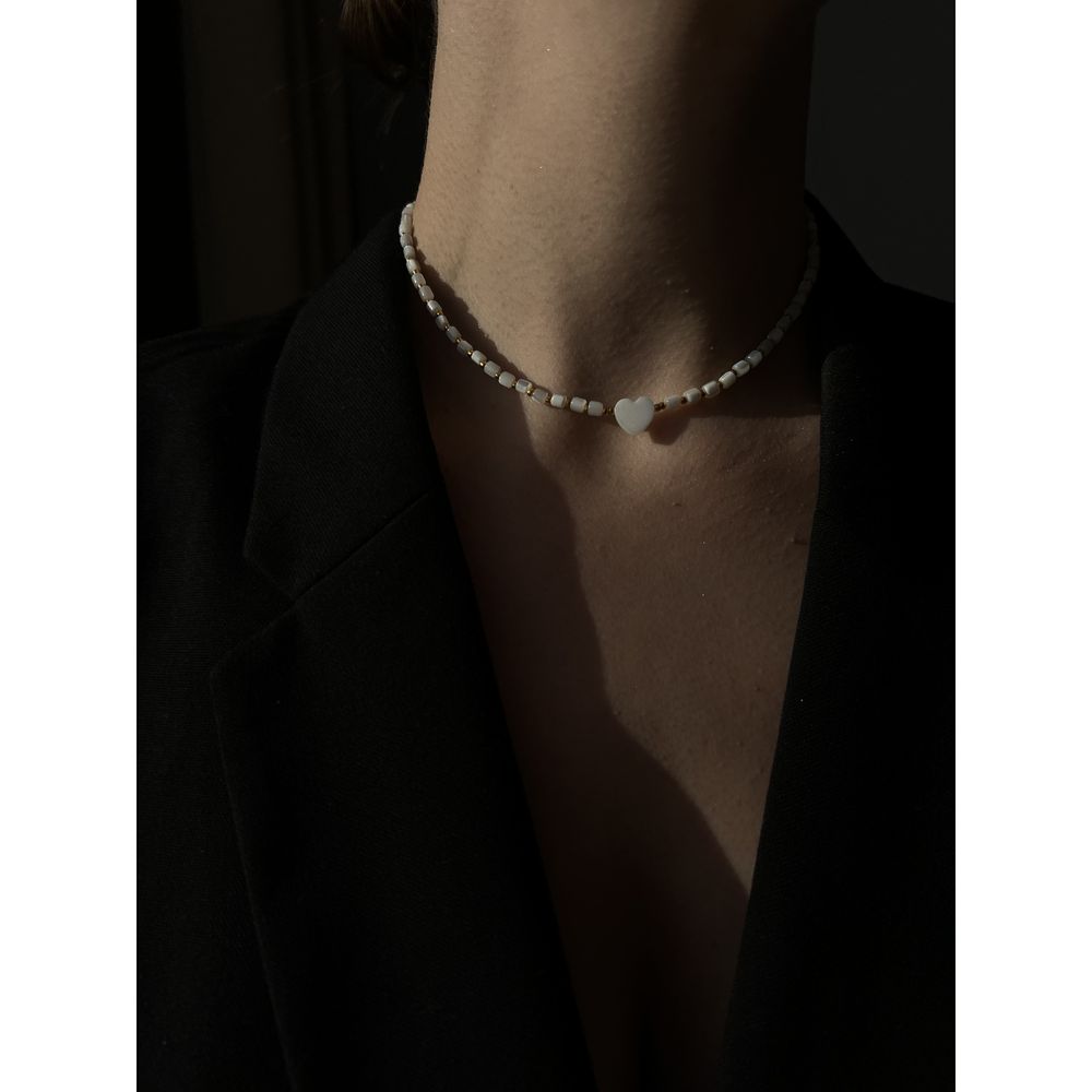 "Love" necklace and bracelet set with mother-of-pearl 20256-namusto-nadii photo