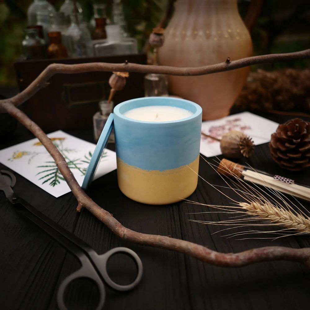 Scented candle "Amber Light" in a plaster pot with a lid | I love U Herbalcraft Herbalcraft 14290-herbalcraft photo