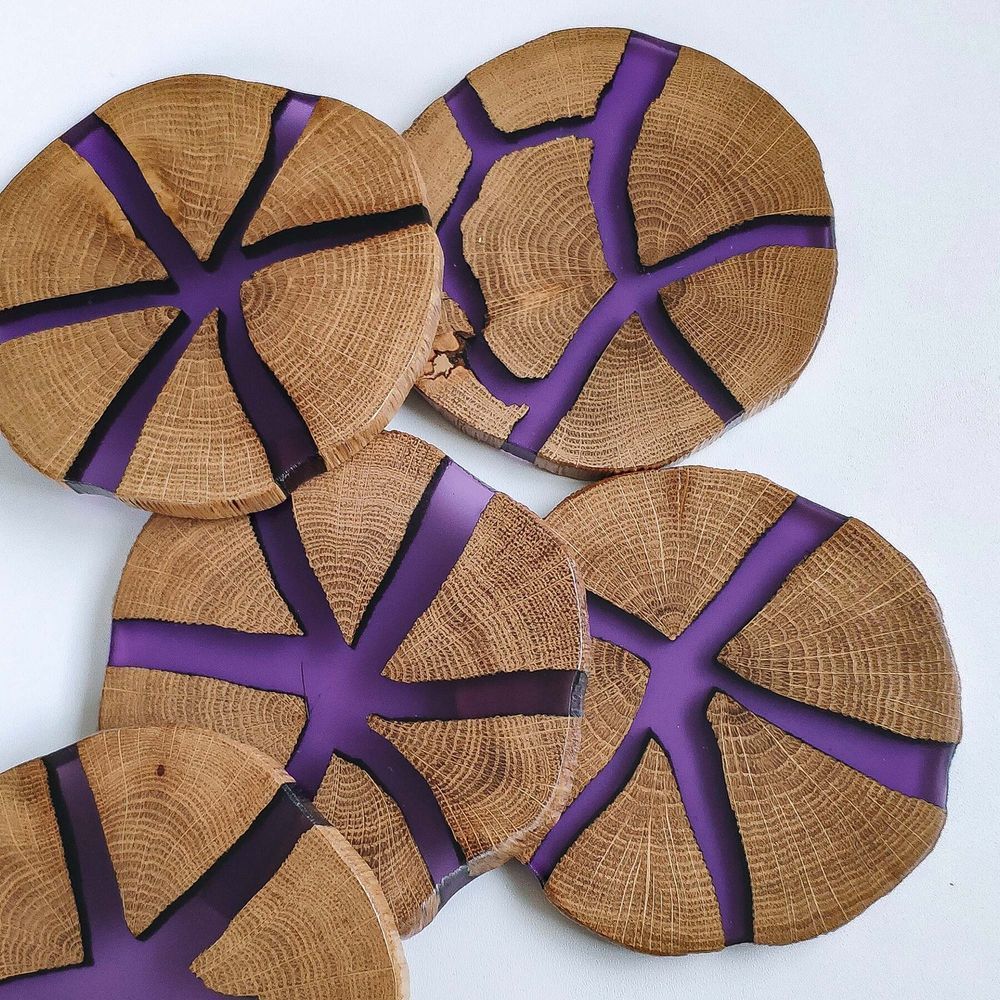 Підставка під чашки кругла зріз костер натуральне дерево ручна робота серія NATURAL DEEPWOOD 11 см 12876-11-deepwood фото