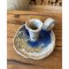 Ceramic candlestick with a light handle with a blue-yellow center 17916-yekeramika photo 3
