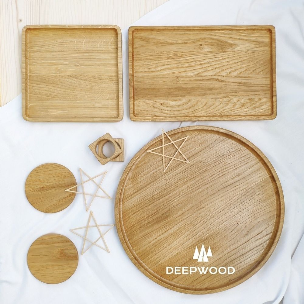 Round cup stand, natural wood, handmade, CLASSIC series, DEEPWOOD, 11 cm 12906-11-deepwood photo