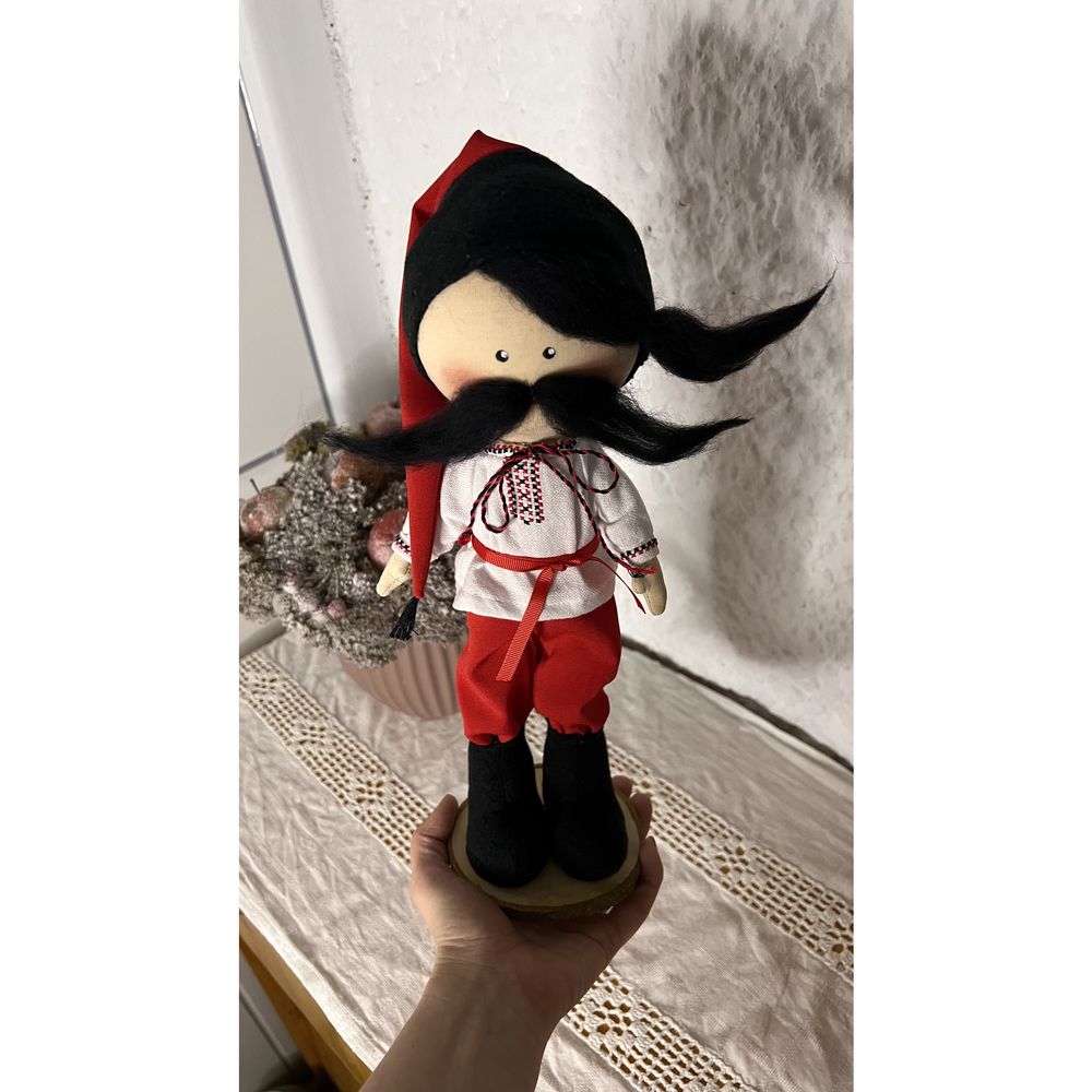 Текстильна інтер'єрна лялька Козак, розмір 29x12 см 12544-lubava-toy фото