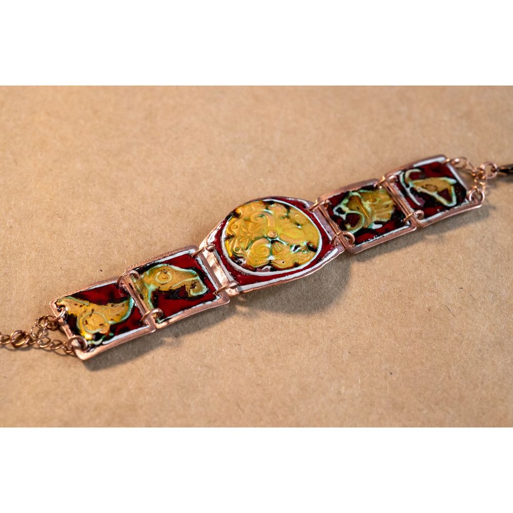 Bracelet "Bracelet with beasts", Scythia series, 17 cm, Emali Koziy + Centaurida 15153-emali-kozii photo