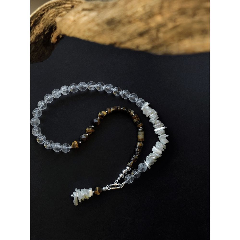 Tiger eye and mother of pearl necklace 20660-free-clasp-d-jewelry photo