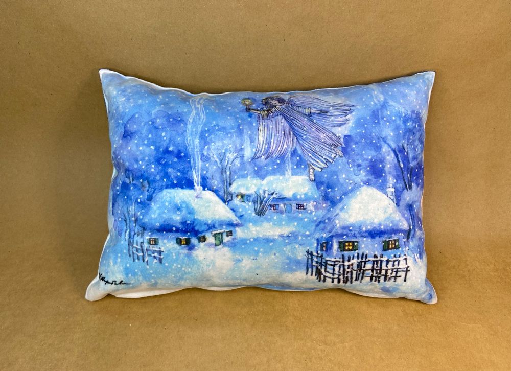 Pillow with print "Snow-covered trees" 11134-korobova-n photo