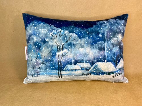 Pillow with print "Snow-covered trees" 11134-korobova-n photo