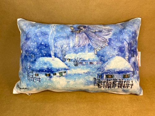 Подушка з принтом картини "Янгол у небі" 11135-korobova-n фото