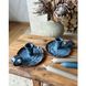 Ceramic candlestick with denim-blue handle with floral ornament 17919-yekeramika photo 3