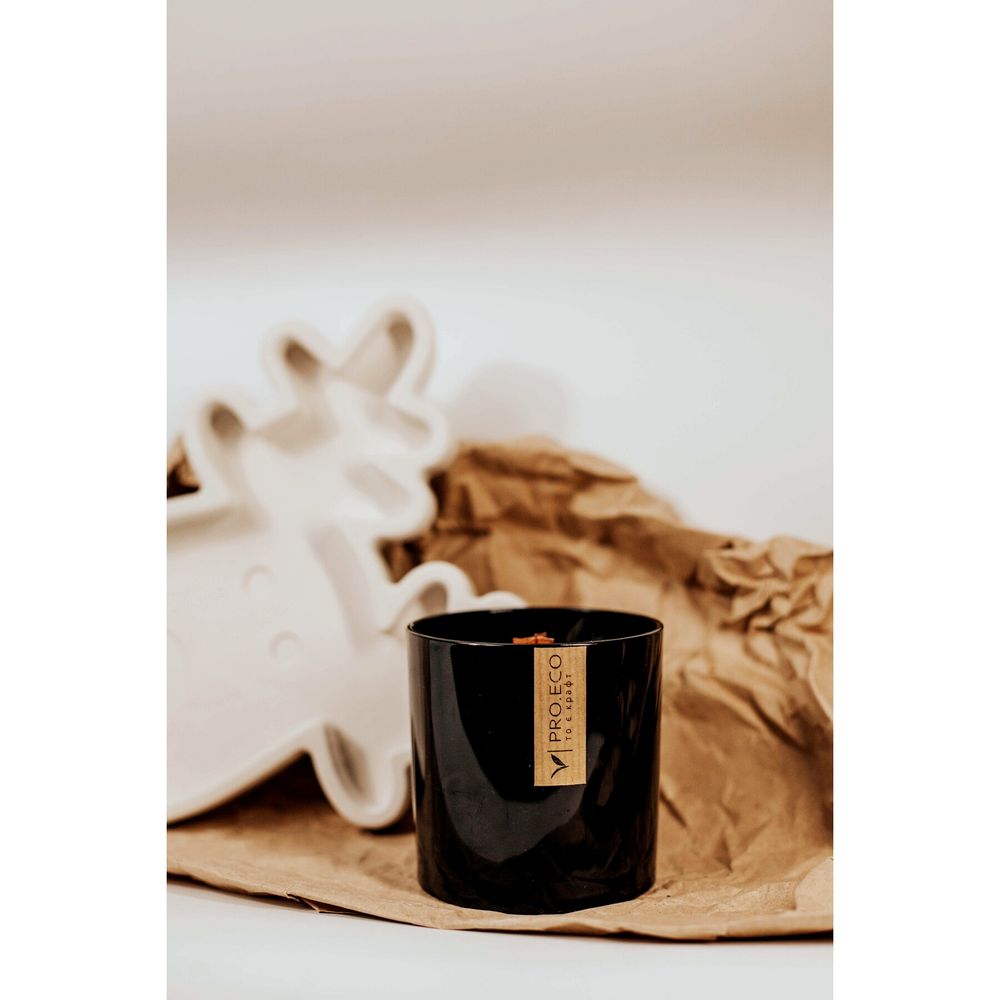 Ароматизована соєва свічка в склянці з карбону декорована з гірським кришталем PRO.ECO 17452-proeco фото