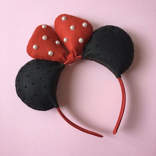 Hairhoop "Minnie", color Black and red 11345-blackred-mimiami photo