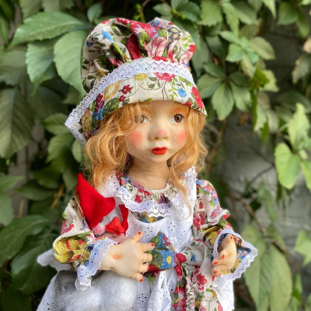 Handmade doll "Girl with a goose" 20322-bila-raisa photo