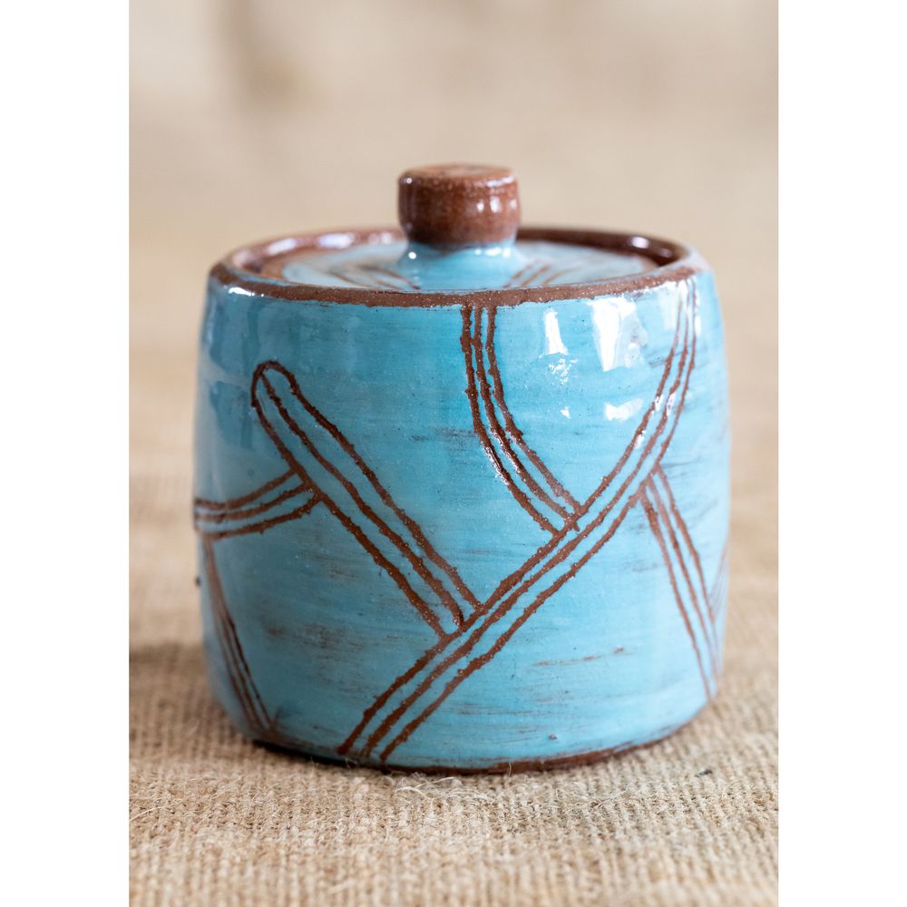 Ceramic sugar bowl with a lid, Cosmic haze, 400 ml, Centavrida + Keramira 14026-keramira photo