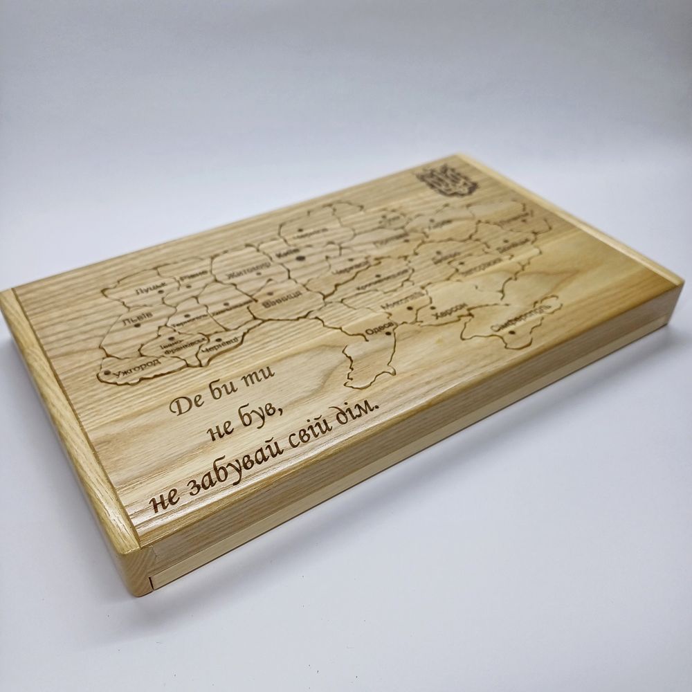 Wooden puzzle "Map of Ukraine" (without color), 17×28.5 cm 20401-bez-koloru-family-w-h photo