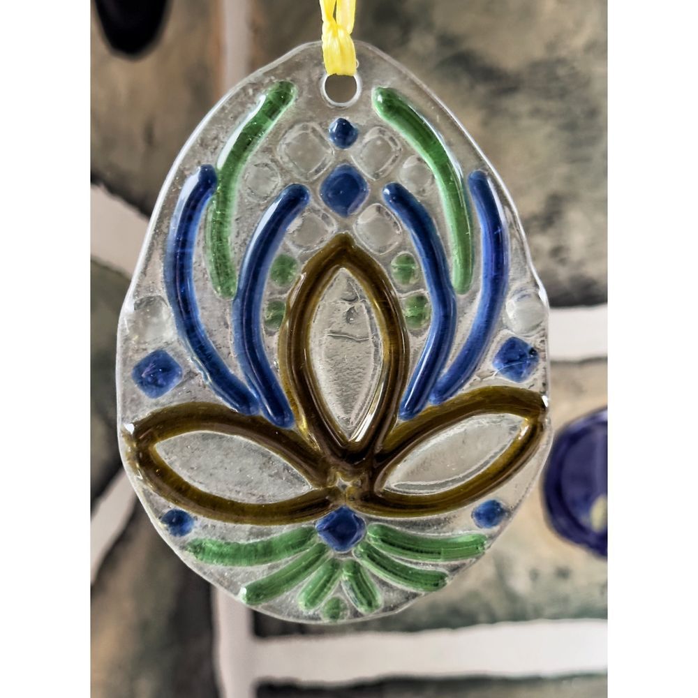 Прикраса вітраж на Великодень Писанка з пляшкового скла Lay Bottle 17282-lay-bottle фото
