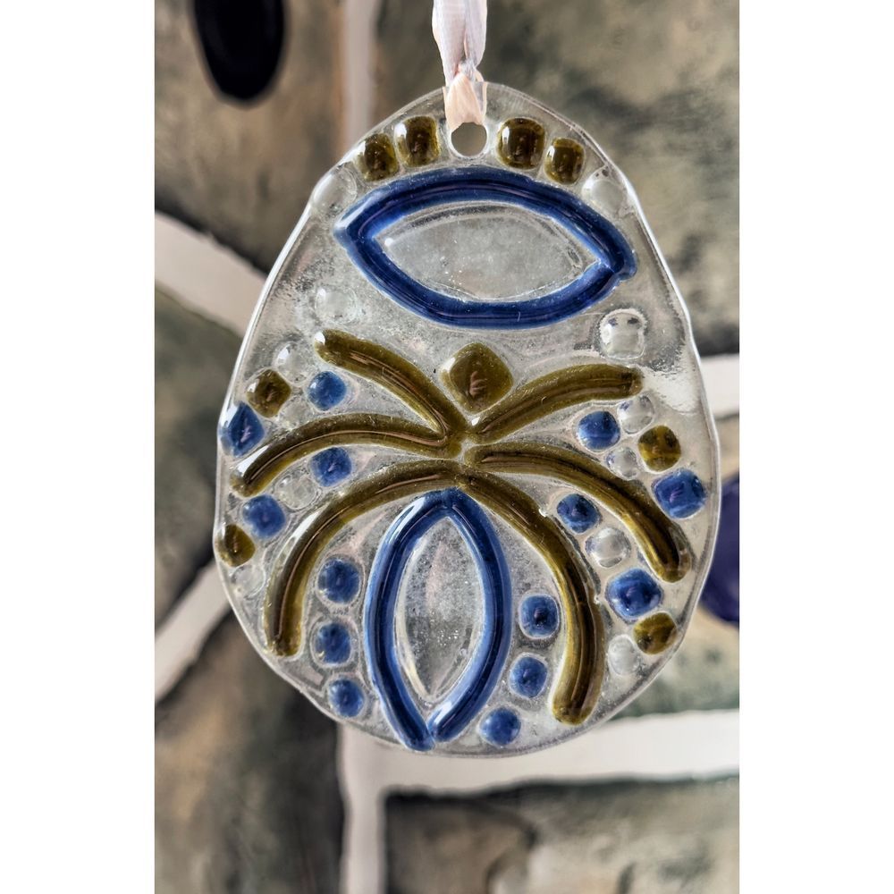 Прикраса вітраж на Великодень Писанка з пляшкового скла Lay Bottle 17282-lay-bottle фото