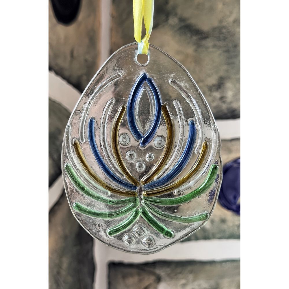 Прикраса вітраж на Великодень Писанка з пляшкового скла Lay Bottle 17282-lay-bottle фото