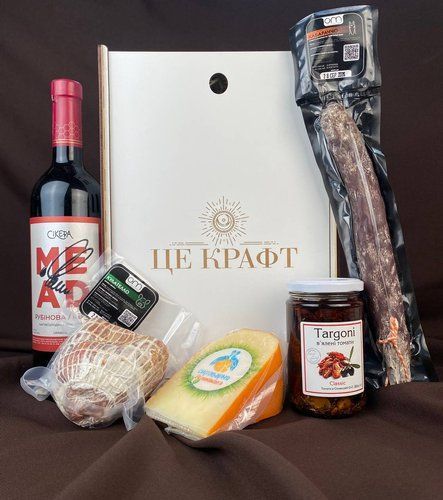 Подарунковий корпоративний гастрономічний бокс з крафтовими товарами ЦЕ КРАФТ 10859pod фото