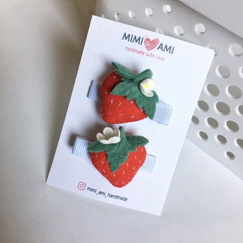 Hairpin "Strawberry", color Red 11346-red-mimiami photo