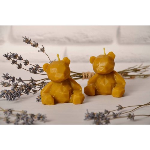 Bear candle made of natural beeswax Honey Stories 17164-medovi-istorii photo