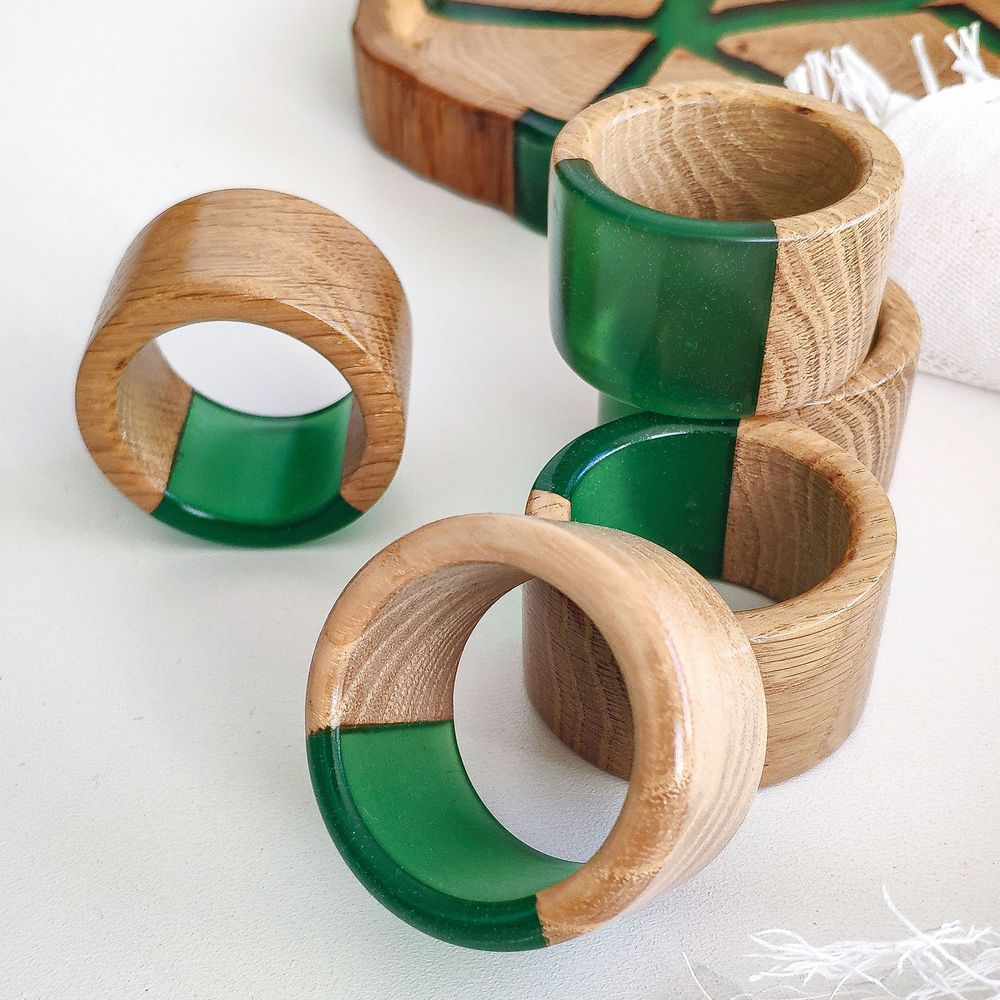 Napkin ring round turned, natural wood, handmade, NATURAL series, DEEPWOOD, 4x4x3 cm 12883-4x4x3-deepwood photo
