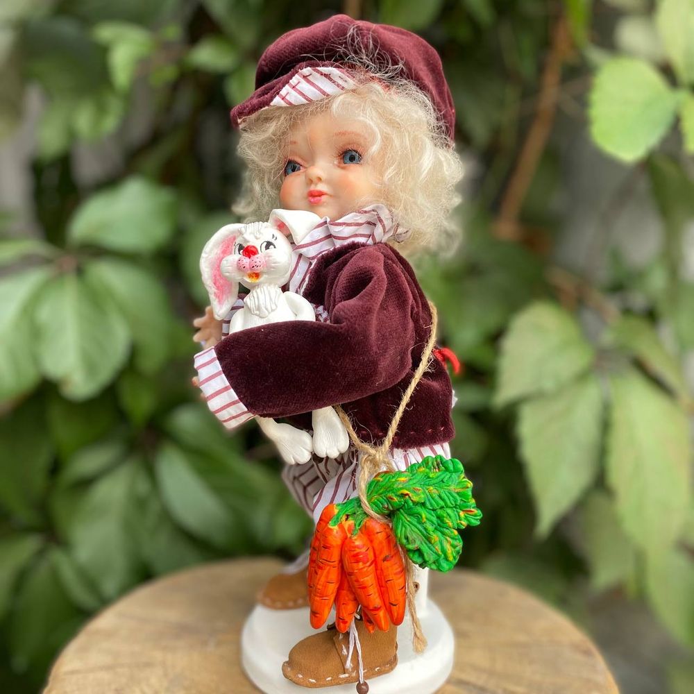 Handmade doll "Petrus with a carrot and a bunny" 20323-bila-raisa photo