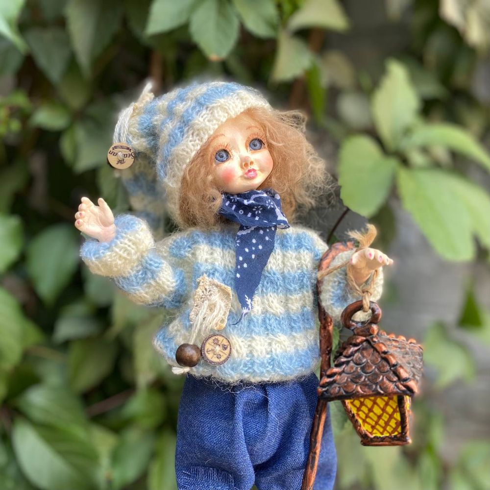 Handmade doll "Shepherd with a lantern" 20324-bila-raisa photo