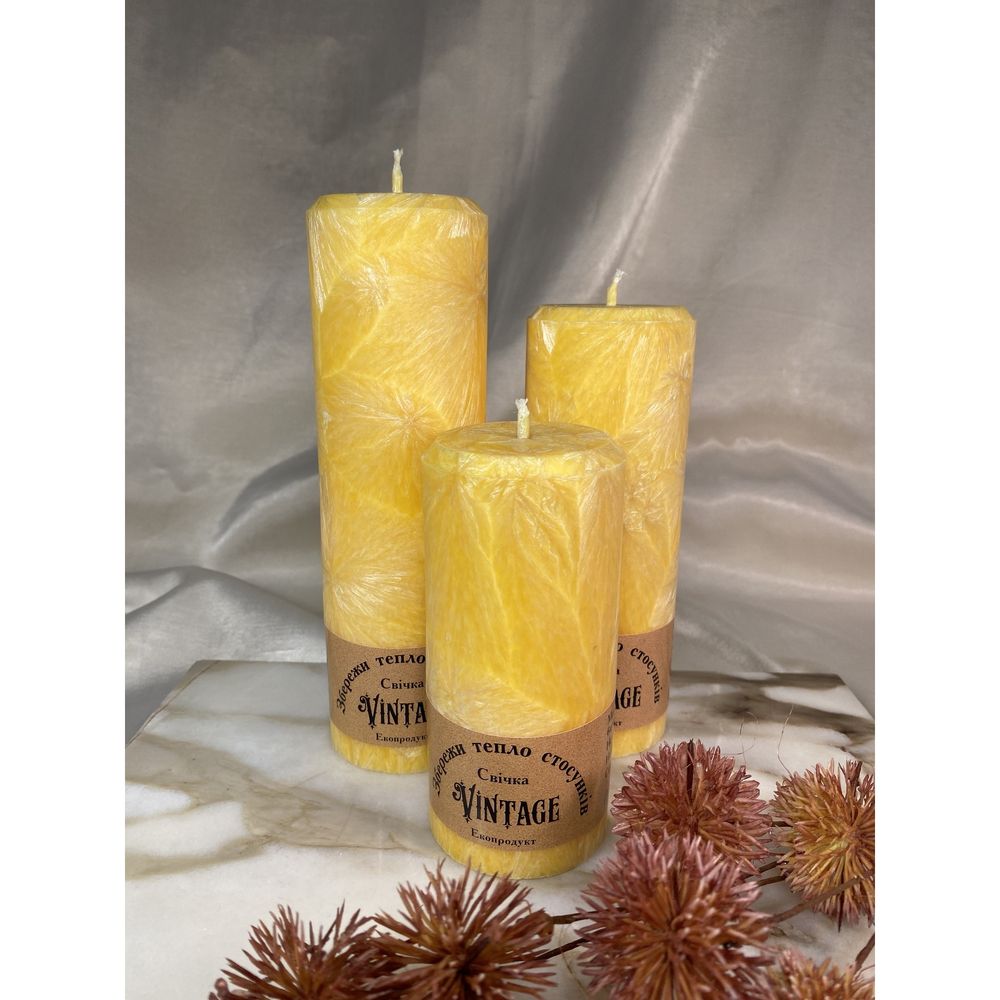 Свічка декоративна, колір «Цитрин», розмір 5,5x15 см Vintage 17303-citrine-vintage фото