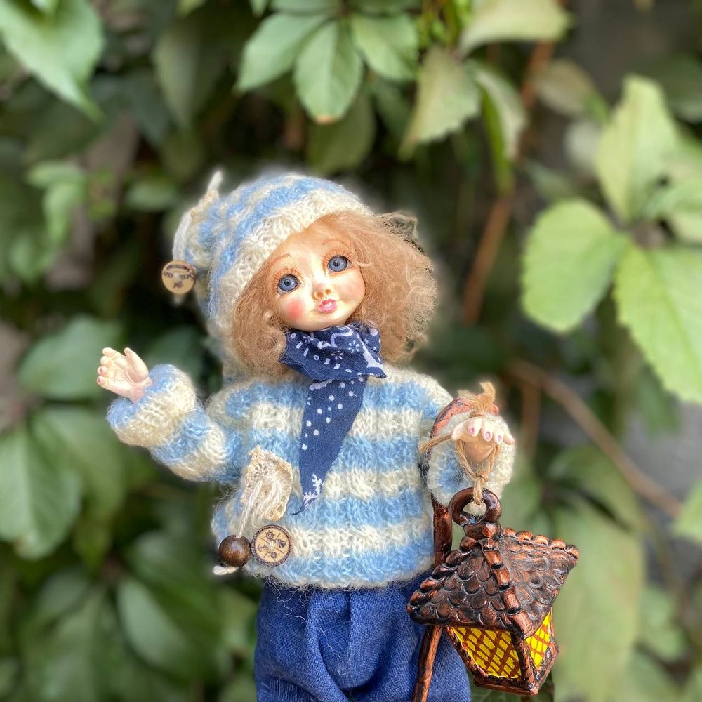 Handmade doll "Shepherd with a lantern" 20324-bila-raisa photo