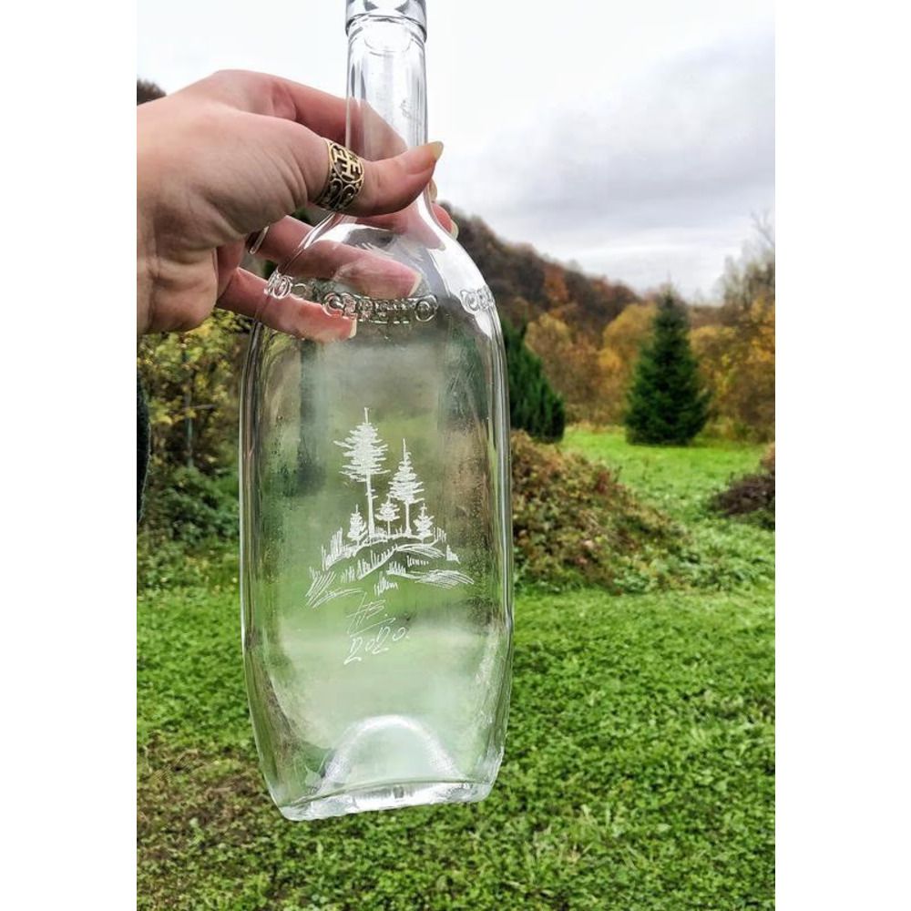 Тарілка з пляшки з гравіюванням Сосновий Ліс Карпати Lay Bottle 17284-lay-bottle фото