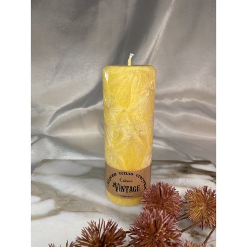 Decorative candles, color «Citrine», size 5,5x15 cm Vintage 17303-citrine-vintage photo