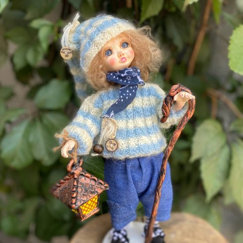 Handmade doll "Shepherd with a lantern" 20324-bila-raisa photo