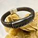 Brown leather bracelet with metal insert SL leather 23965-sl-leather photo 1