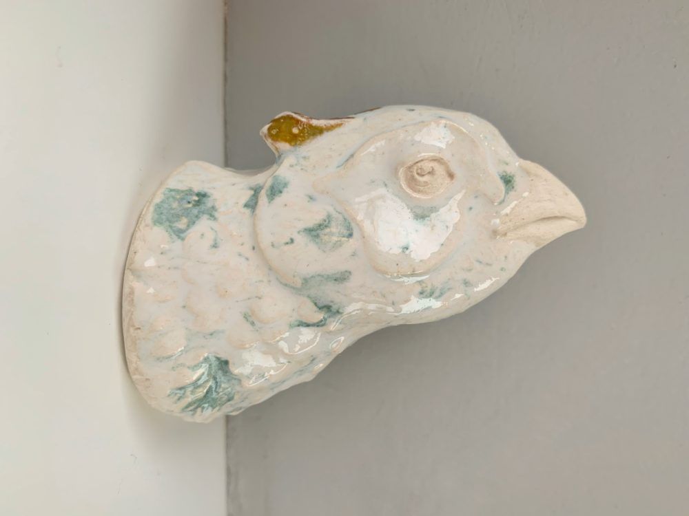 Decorative hook White bird with a golden crest by Nato Mikeladze 4510 photo