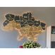 Wooden map of the world on the wall 10073-blueyellow2-90x60-factura photo
