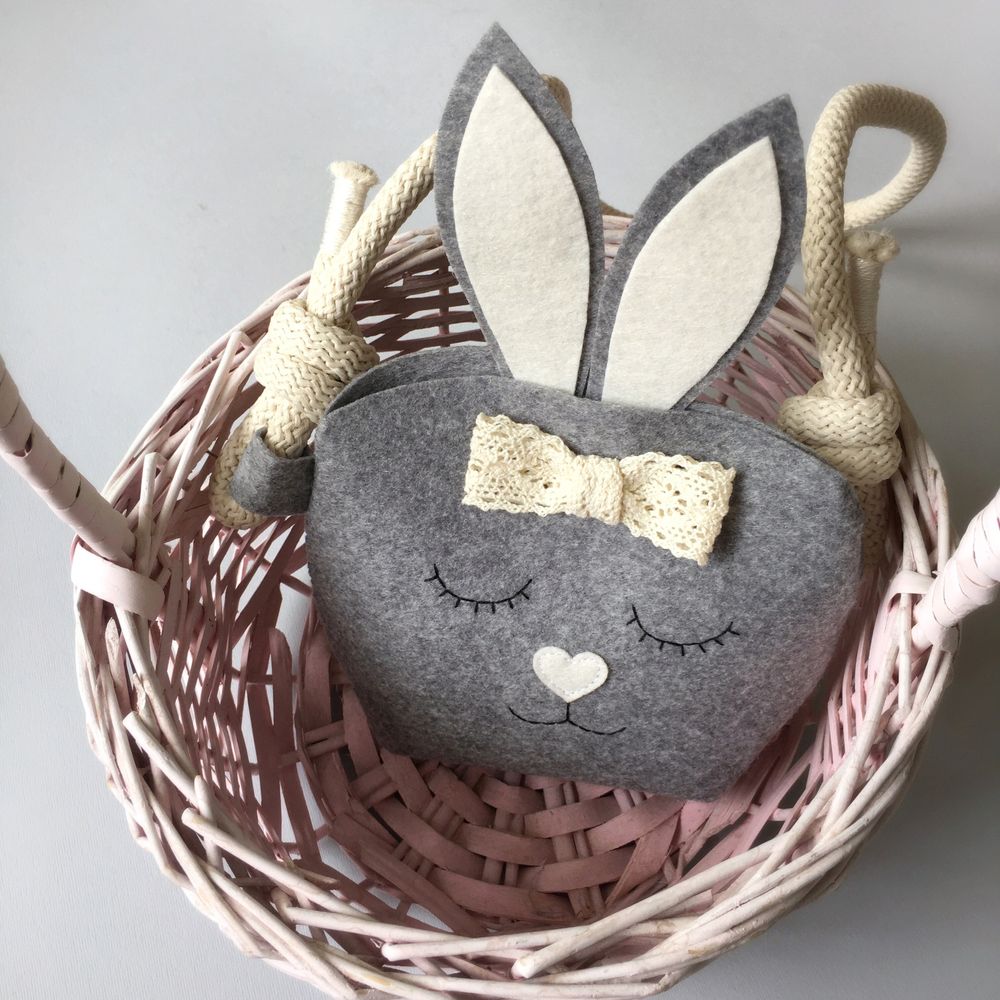 Children's handbag "Bunny", color Gray melange 11355-gray-mimiami photo