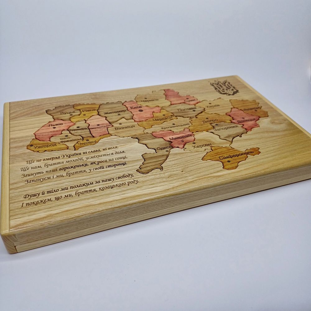 Wooden puzzle "Map of Ukraine" (in color), 21×33.8 cm 20402-v-kolori-family-w-h photo