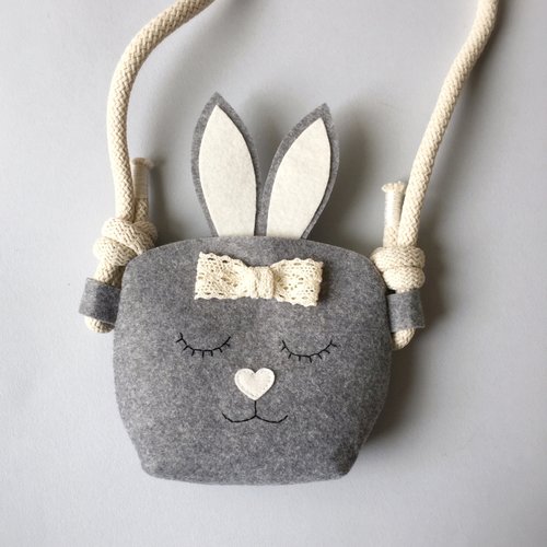 Children's handbag "Bunny", color Gray melange 11355-gray-mimiami photo