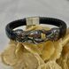 Men's black leather bracelet SL leather 23966-sl-leather photo 1