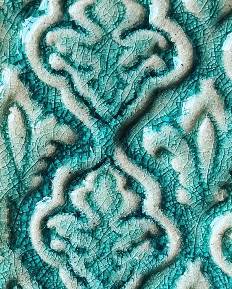 Turquoise-green lamp Four sides 11151-yekeramika photo