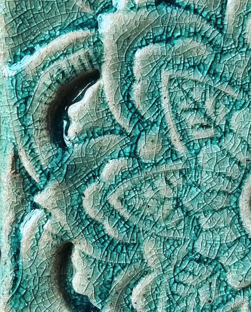 Turquoise-green lamp Four sides 11151-yekeramika photo
