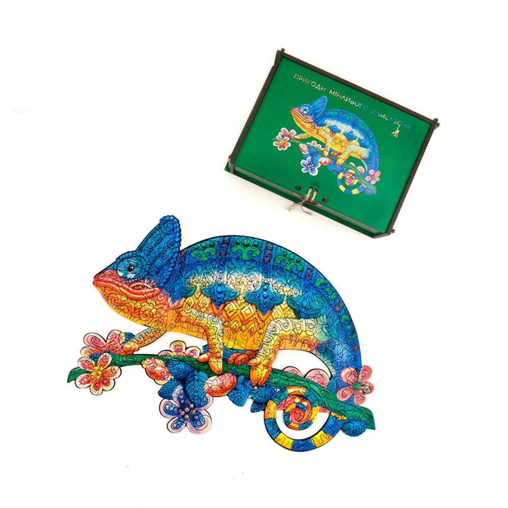 Пазл Пригоди мінливого хамелеона Go Puzzle, крафтова коробка 11222-craft-noborder-gopuzzle фото