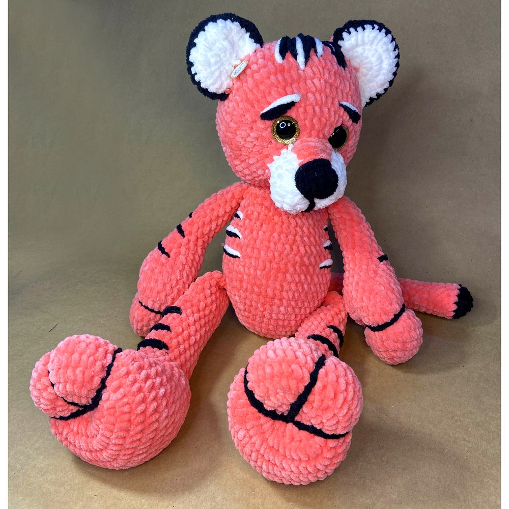 Plush toy pink Tiger, color coral, size 53*23*25 cm 11242-toypab photo