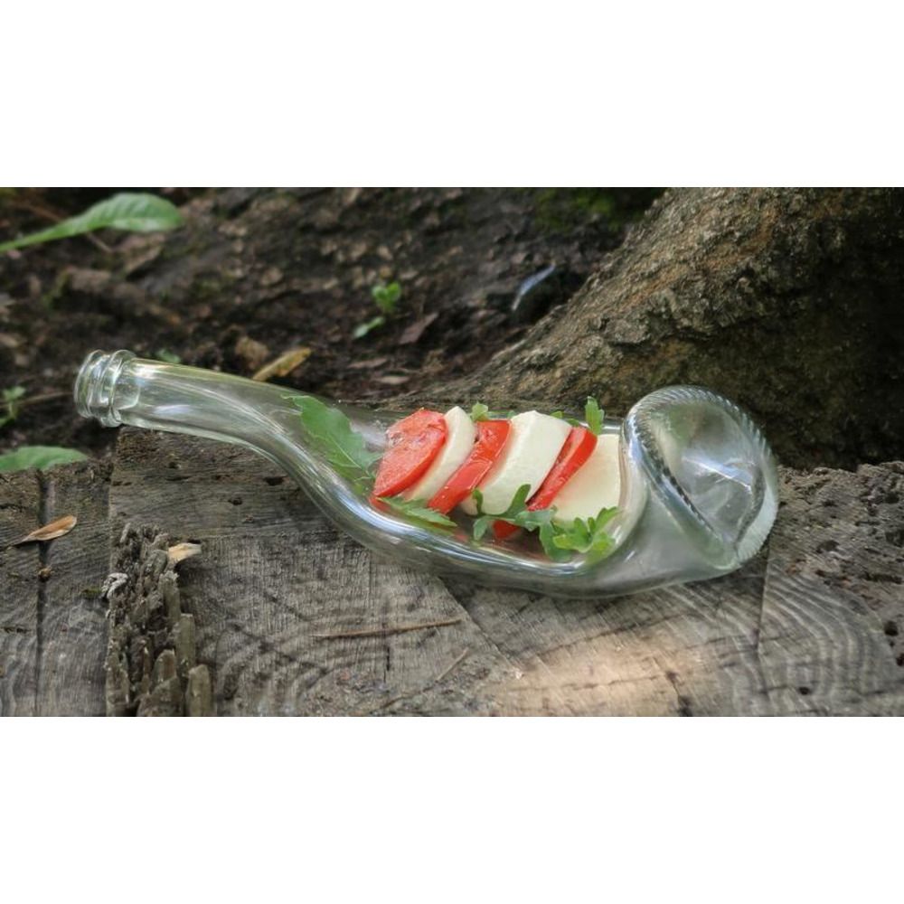 Тарілка у формі пляшки для подачі фруктів, ягід, десертів, солодощів Champagne Clear Lay Bottle 17286-lay-bottle фото